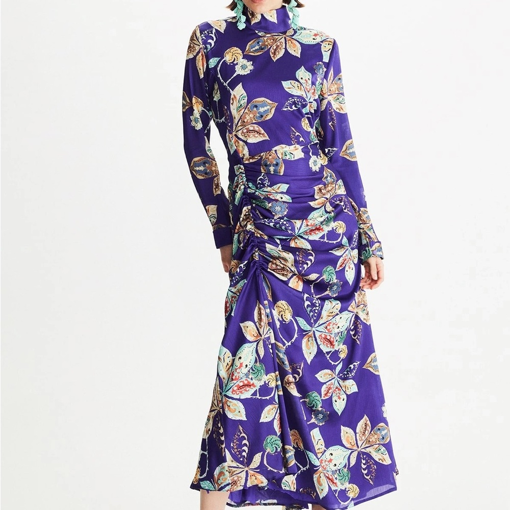 LATIFA Ruffled Purple Medium Dress.